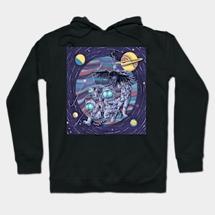 90's style crow fishing with cats Hoodie